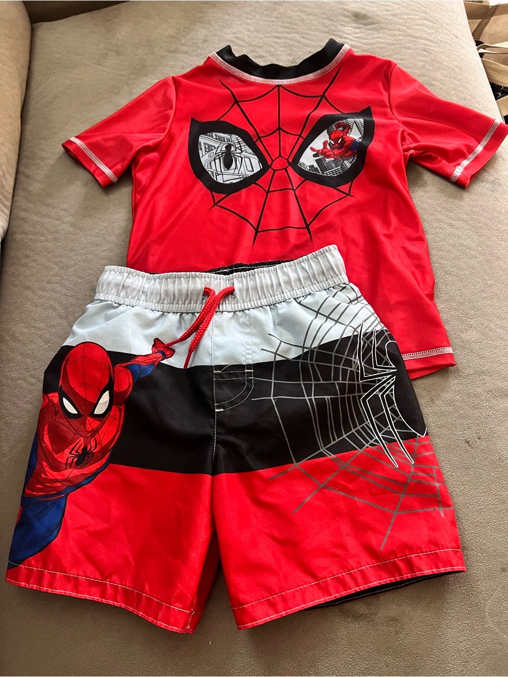Spider-Man Red Kids Swimsuit - Short Sleeve Top & Shorts
